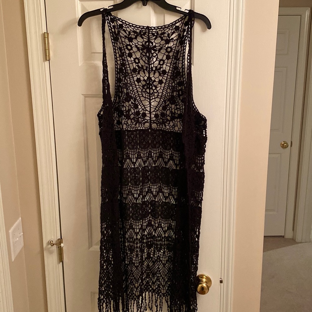 Black fringe vest